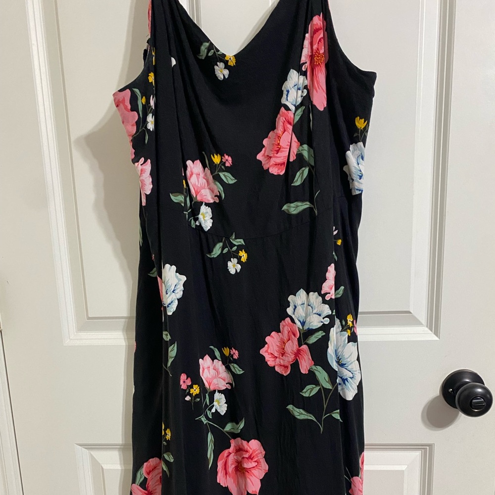 Black floral cami dress